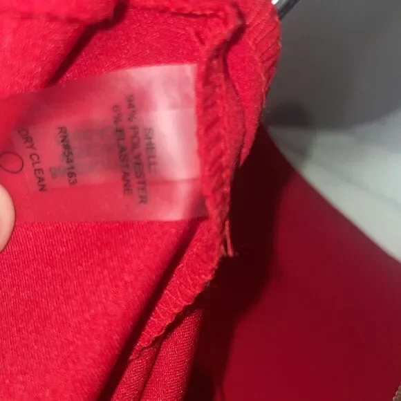 Tommy Hilfiger Red Cold-Shoulder Sheath Dress Size 6 Zipper Back - Picture 6 of 6